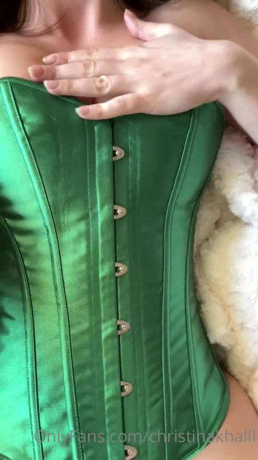 Christina Khalil Nude Green Corset  – Onlyfans