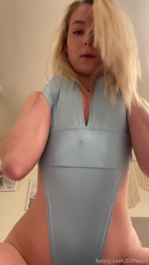 Stpeach Sexy Nipple Tease Blue Bodysuit Fansly Set Leaked